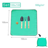 Waterproof Planting Mat - Foldable Garden Potting Pad Green 100x100CM Set Planting Mat
