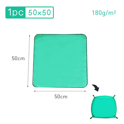 Waterproof Planting Mat - Foldable Garden Potting Pad Green 50x50CM Planting Mat