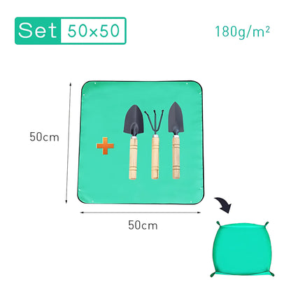 Waterproof Planting Mat - Foldable Garden Potting Pad Green 50x50CM Set Planting Mat