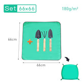 Waterproof Planting Mat - Foldable Garden Potting Pad Green 66x66CM Set Planting Mat