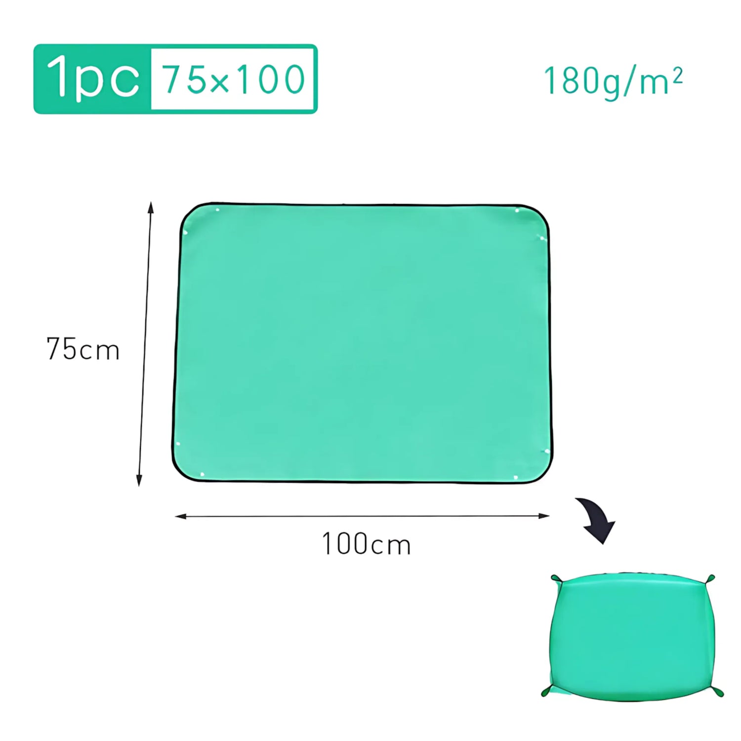 Waterproof Planting Mat - Foldable Garden Potting Pad Green 75x100CM Planting Mat