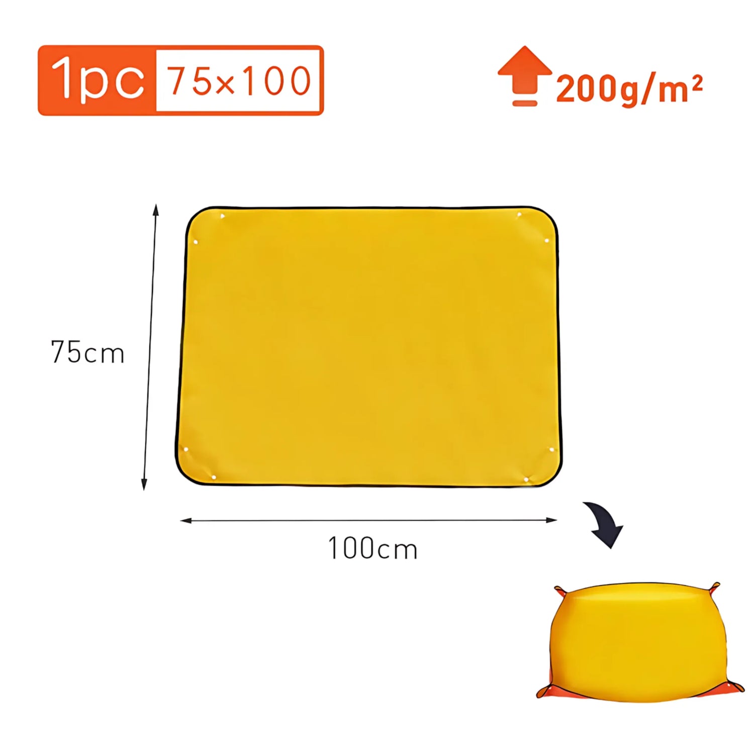 Waterproof Planting Mat - Foldable Garden Potting Pad Orange 75x100CM Planting Mat