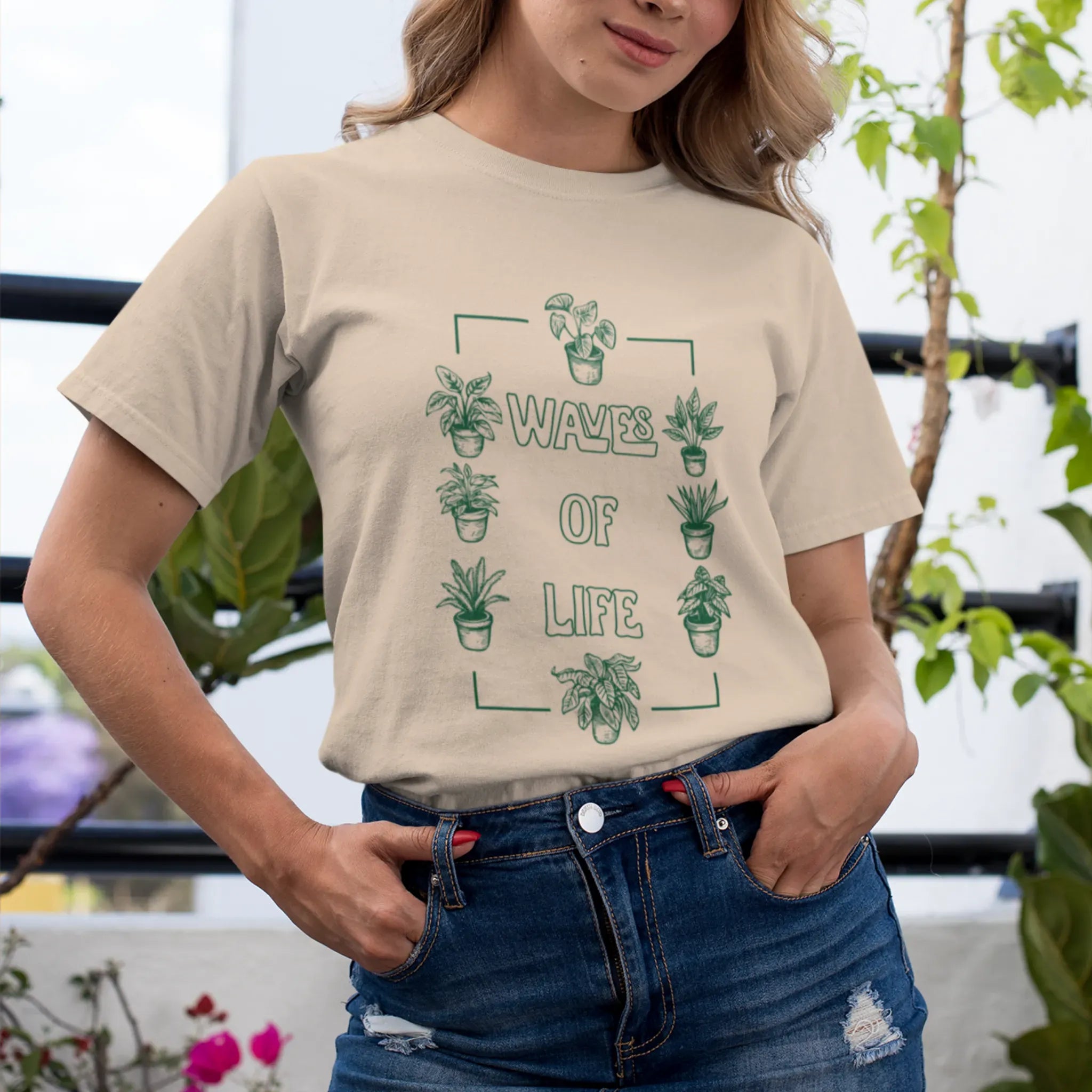 Waves Of Life T-shirt Natural / S T-Shirt