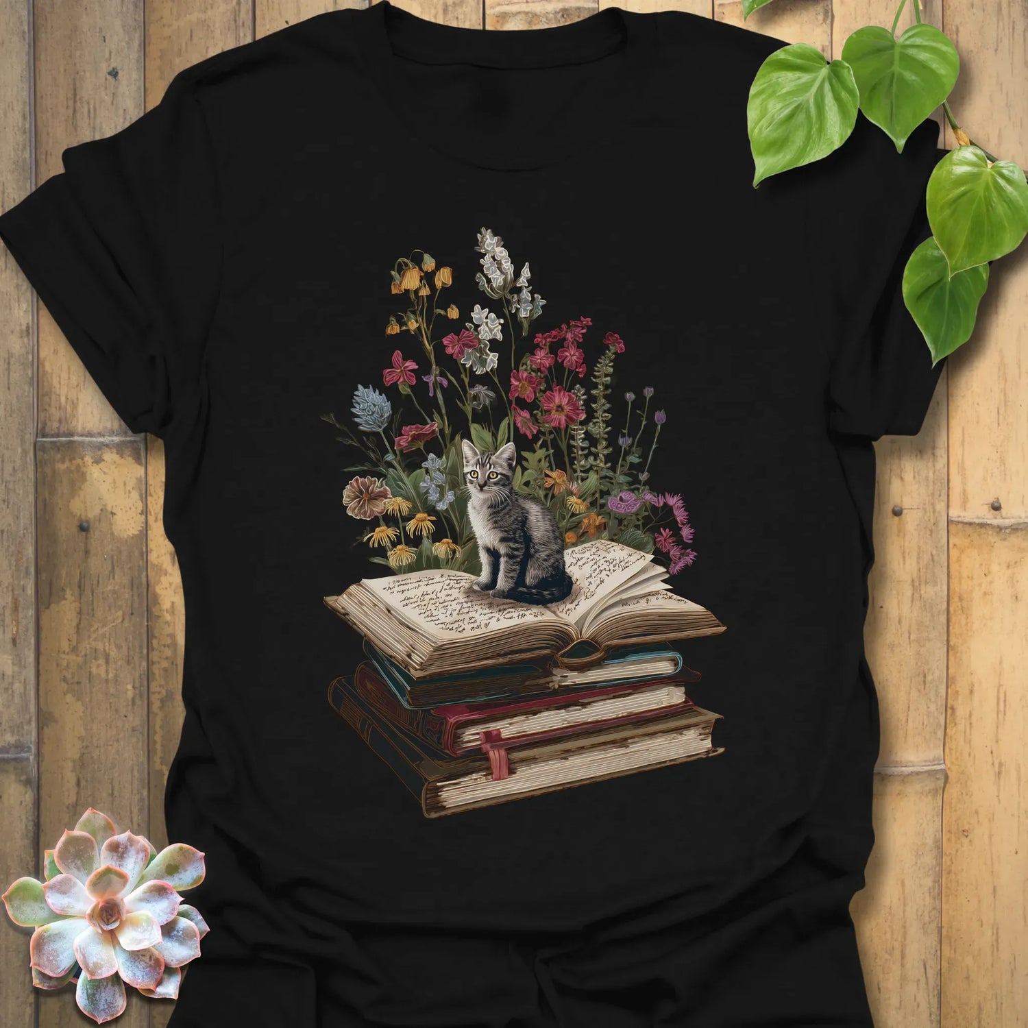 Whiskers &amp; Words T-shirt Black / S T-Shirt