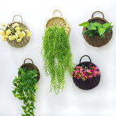 Wicker Wall Planter - Handmade Rattan Hanging Flower Basket Flower Pot