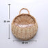 Wicker Wall Planter - Handmade Rattan Hanging Flower Basket Off white 18cm Flower Pot
