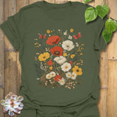Wildflower Garden Bloom T-shirt Military Green / S T-Shirt