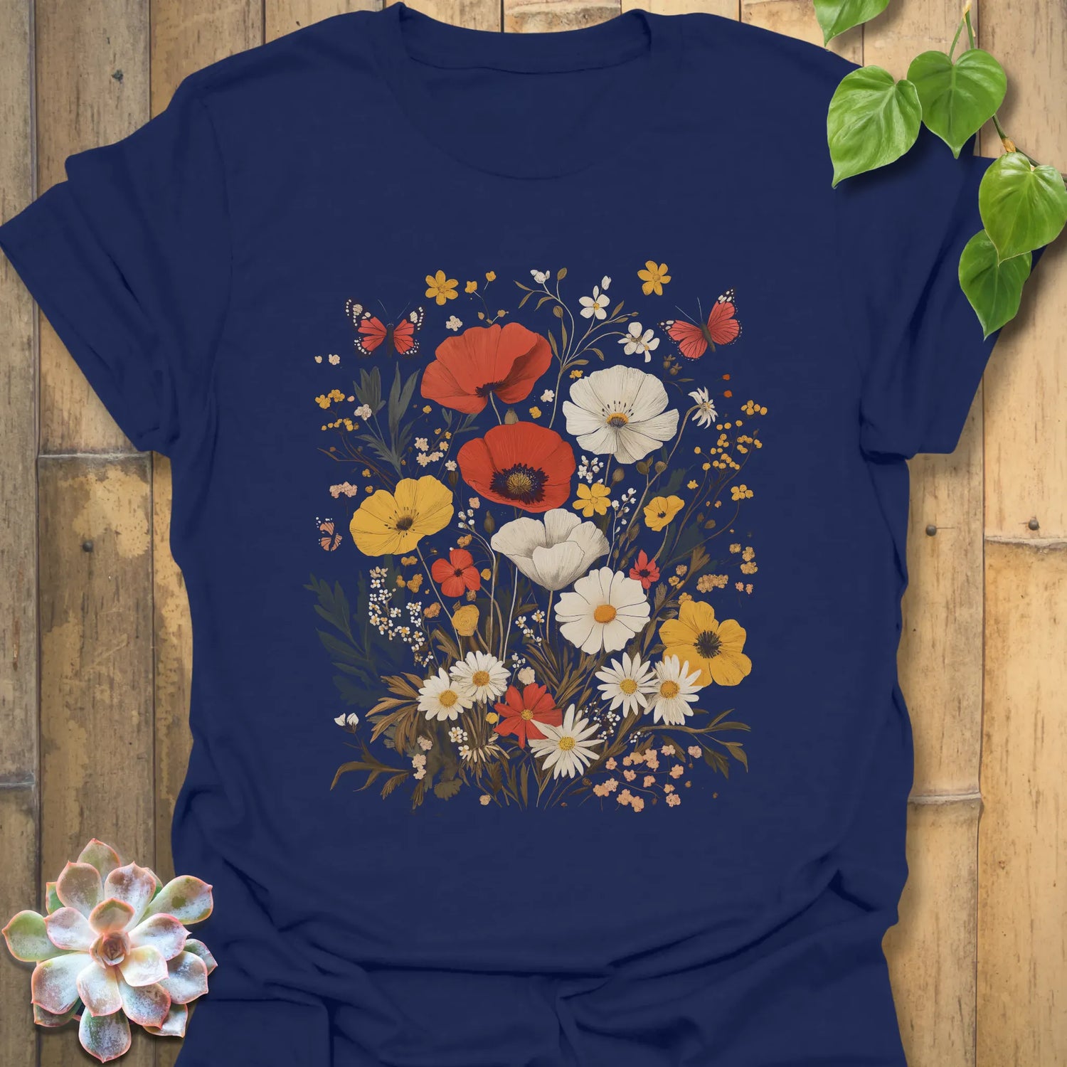 Wildflower Garden Bloom T-shirt Navy / S T-Shirt