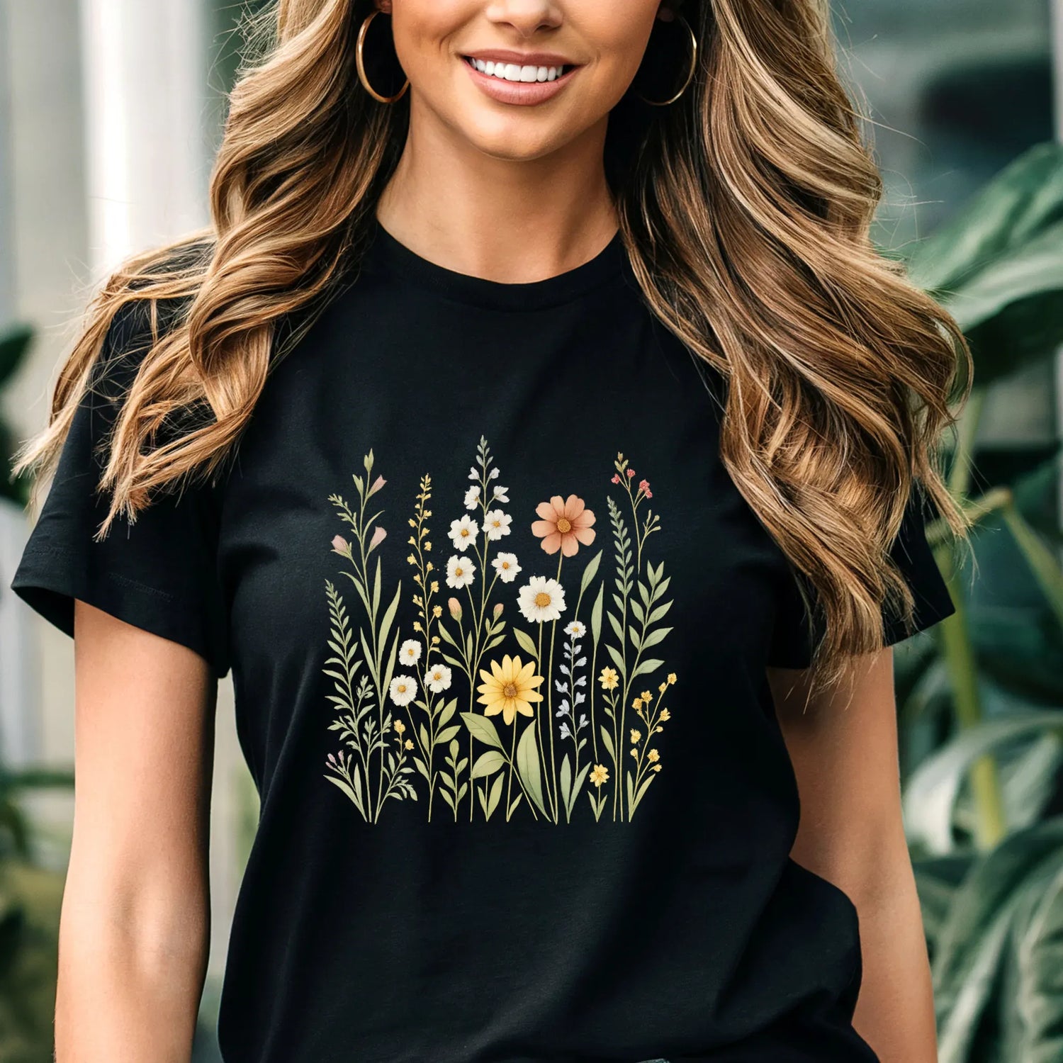 Wildflower Meadow T-shirt Black / S T-Shirt