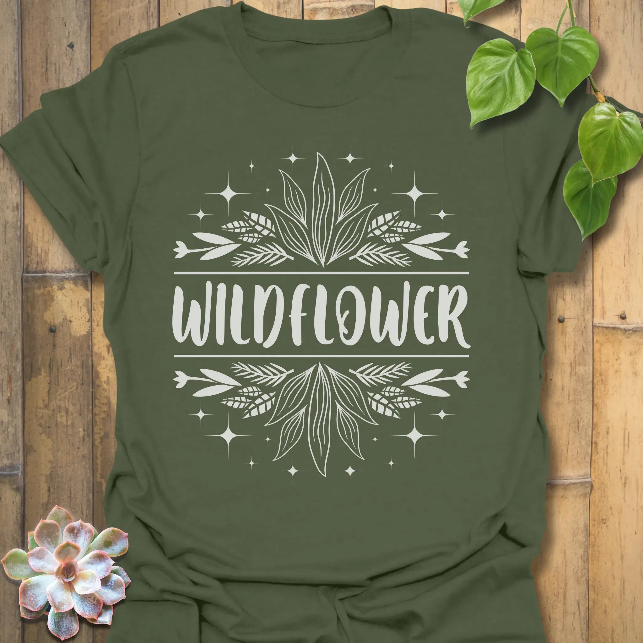 Wildflower T-Shirt Military Green / S T-Shirt