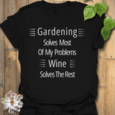 Wine Solves Problems T-shirt Black / S T-Shirt