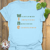Wine (Wildflower, Impatiens, Narcissus, Elderflower)T-shirt Light Blue / S T-Shirt