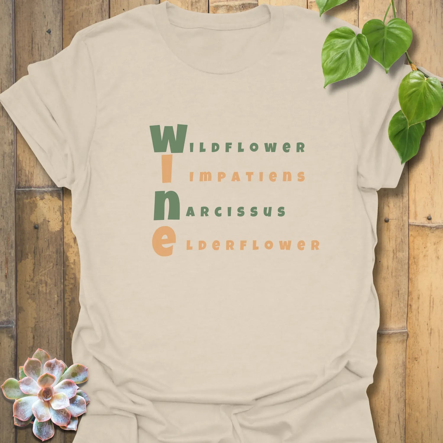 Wine (Wildflower, Impatiens, Narcissus, Elderflower)T-shirt Natural / S T-Shirt