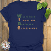 Wine (Wildflower, Impatiens, Narcissus, Elderflower)T-shirt Navy / S T-Shirt