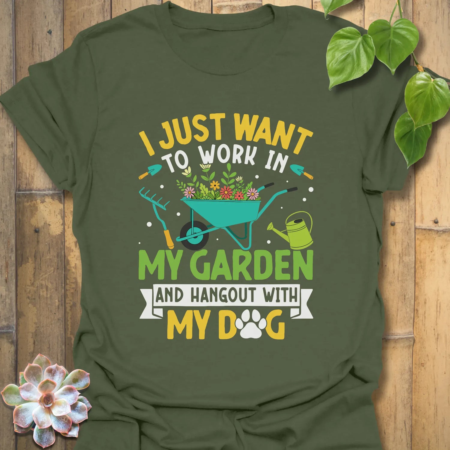Work In My Garden T-Shirt Military Green / S T-Shirt