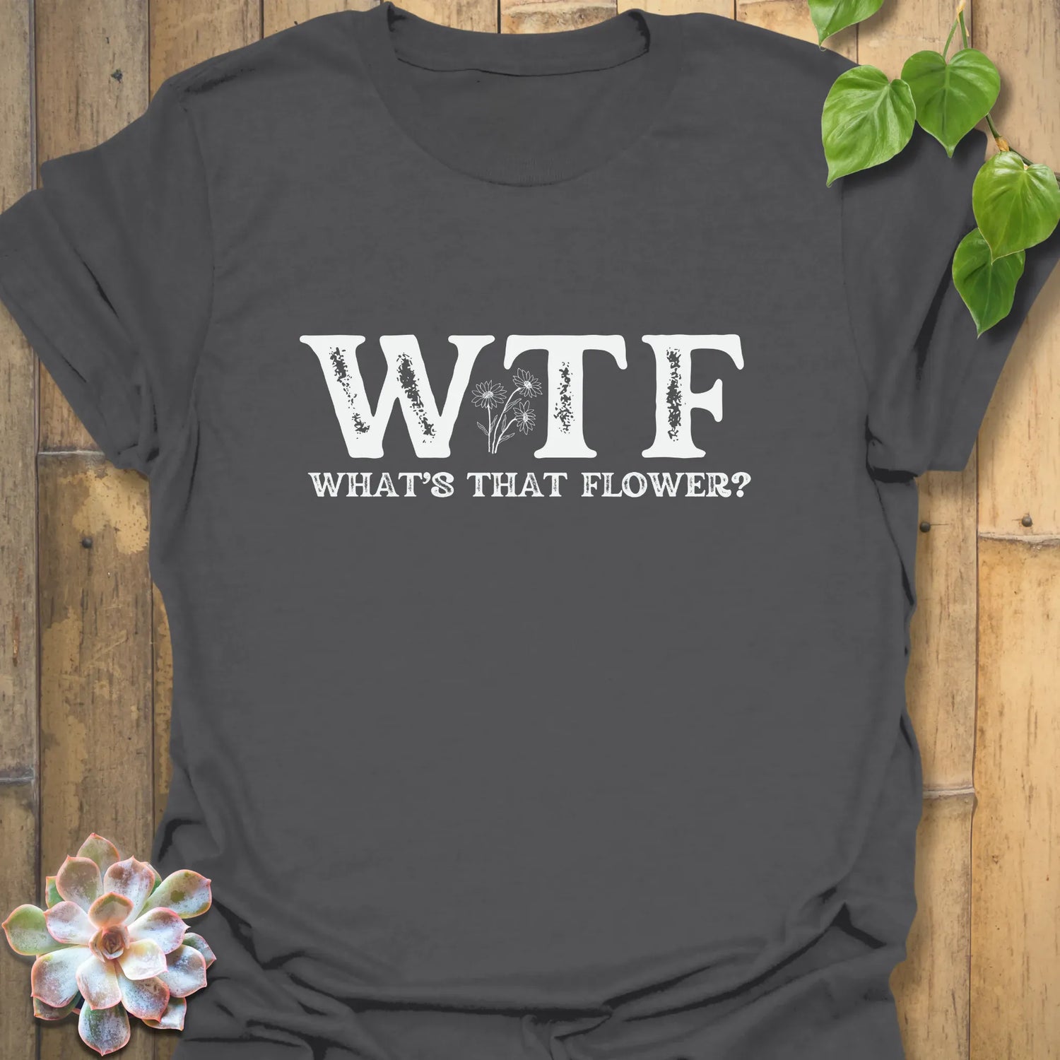 WTF – What’s That Flower?– T-shirt Charcoal / S T-Shirt