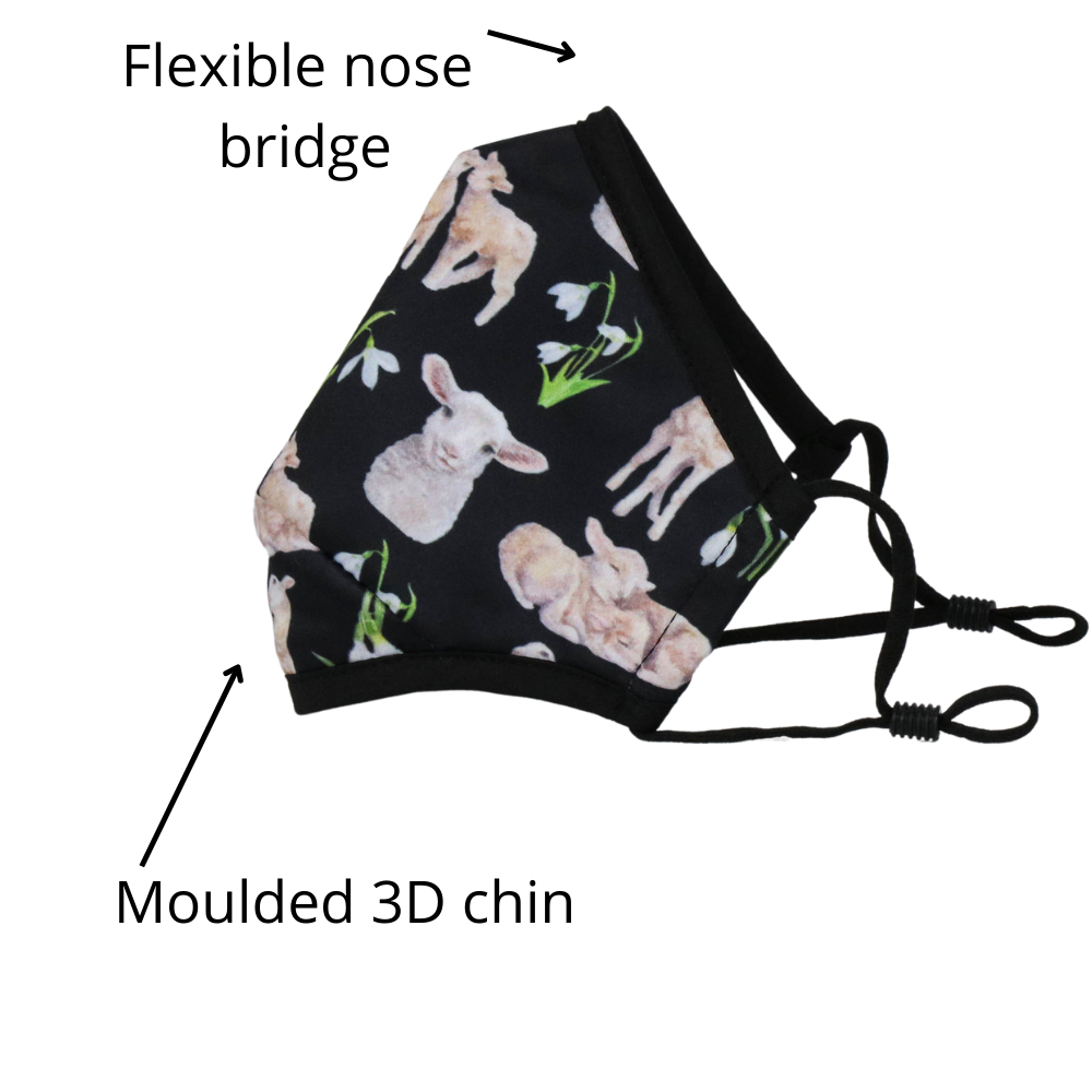 NZ Edition Premium Child Face Mask Set - 3 Layer 100% Cotton Reusable Face Mask  - Lots of Lambs Child