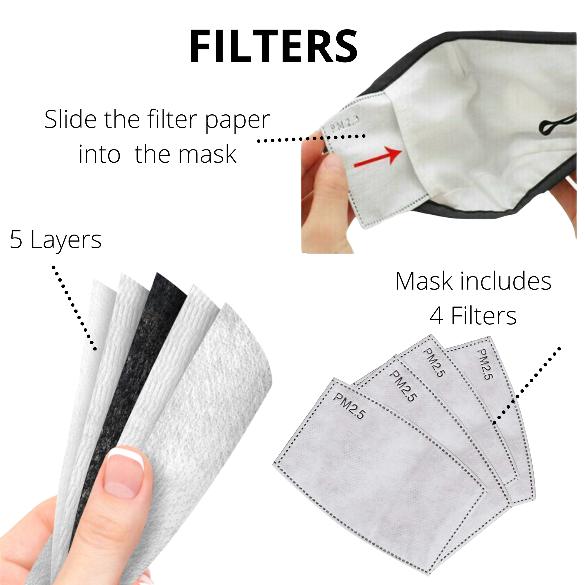 face mask with filter pocket