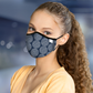Reusable Fabric  Face Mask - with nose wire, Filter Pocket and two 2.5 Filters - Blue Dot - TWO pack
