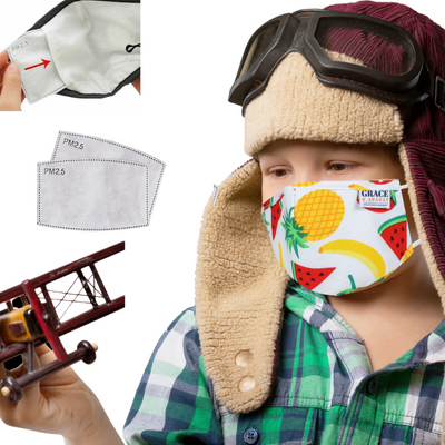 Face Mask Pm 2.5 Activated Carbon Face Mask Filters  | Child Size 30Pk