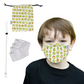 Premium  Child Face Mask Set - 3 Layer 100% Cotton Reusable Face Mask  - Kiwifruit Child
