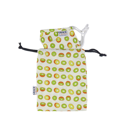 Premium  Child Face Mask Set - 3 Layer 100% Cotton Reusable Face Mask  - Kiwifruit Child