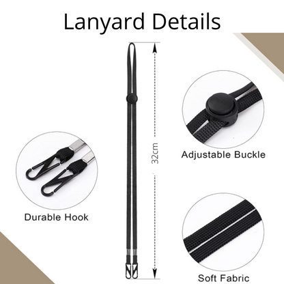 Lanyard Black Pack of two