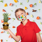 Premium Child Face Mask Set - 3 Layer 100% Cotton Reusable Face Mask  - Tropical Fruit Child