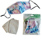Reusable Fabric  Face Mask - with nose wire, Filter Pocket and two 2.5 Filters Tropical Leaves - TWO PACK