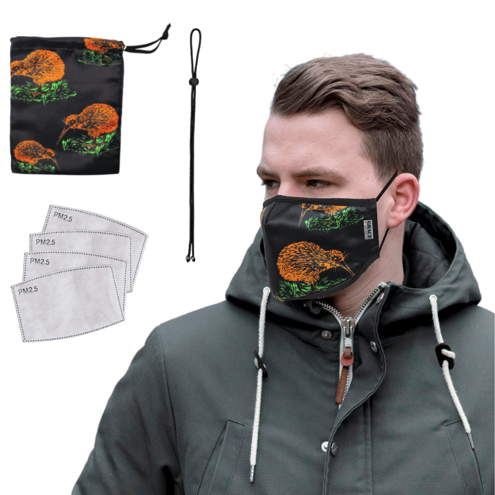 Cloth Face Mask Reusable Set | NZ Edition 3 Layer Breathable Face Mask - NZ Kiwi Face masks