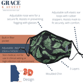 Fabric Face Masks | Cloth Face Masks NZ Edition | Original Pattern |  Premium Face Mask Set | NZ Edition 3 Layer Reusable Face Mask | NZ Ferns Face masks