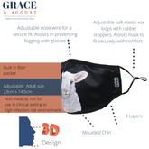 Fabric Mask, Cloth Face Mask, Fashionable Premium Set | 3 Layer Reusable Face Mask - NZ Little Lamb Face masks