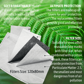 Face Mask Filters | Child Size Pm 2.5 Activated Carbon Face Mask Filters | 10 Pack Filters