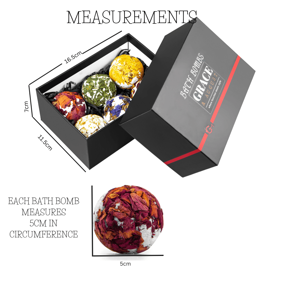 Flower Bath Bomb Gift Set – 6 Natural Scents with Dried Flowers Bath bombs