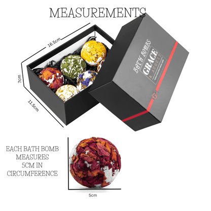 Flower Bath Bomb Gift Set – 6 Natural Scents with Dried Flowers Bath bombs