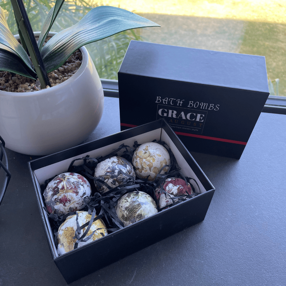 Flower Bath Bomb Gift Set – 6 Natural Scents with Dried Flowers Bath bombs