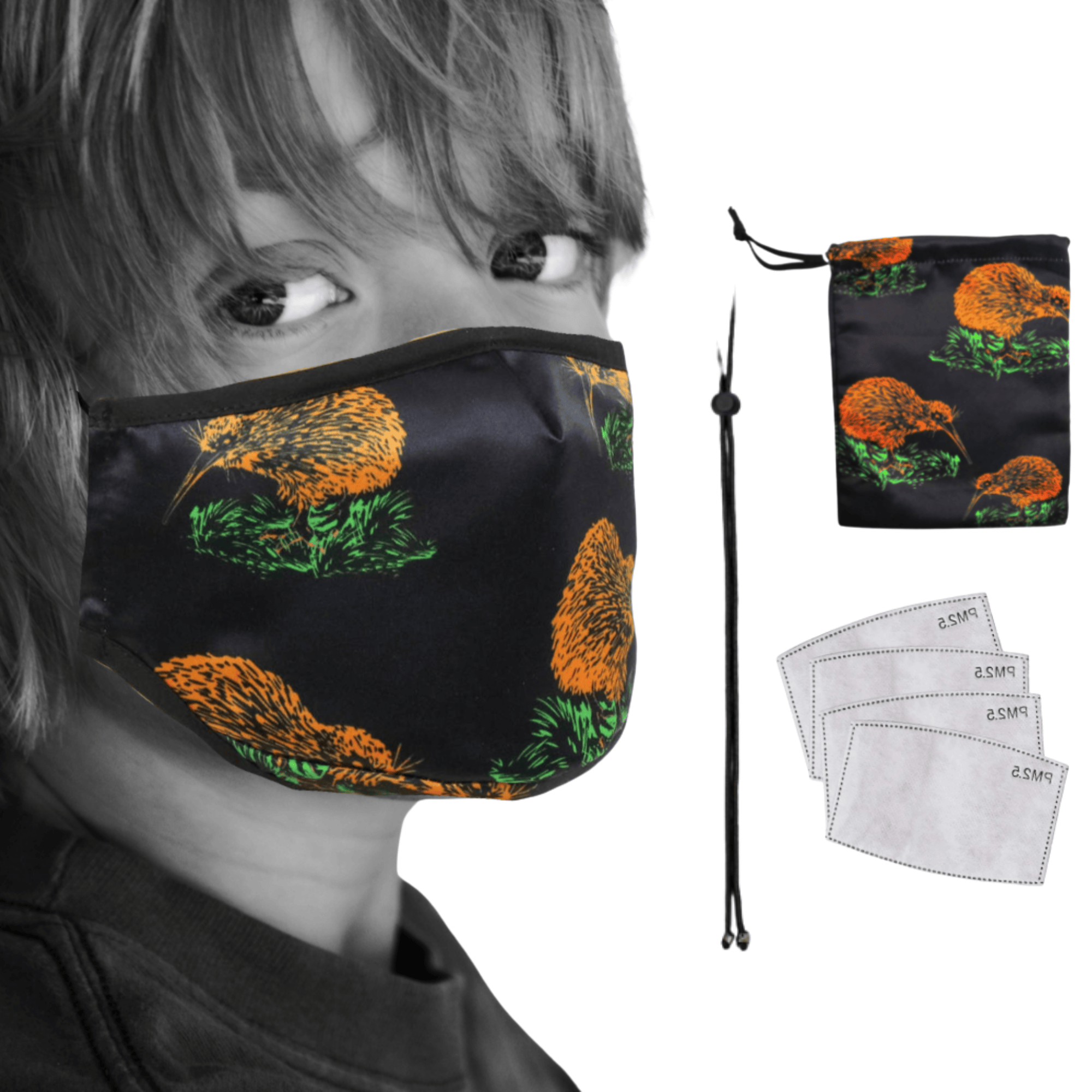 NZ Edition Premium Child Face Mask Set - 3 Layer  Reusable Face Mask  - Little Kiwi Child Face masks