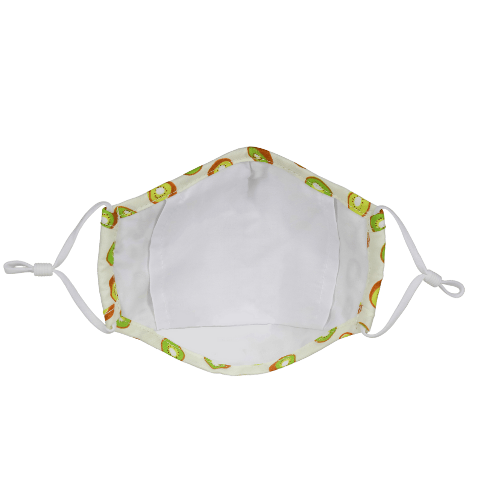 Premium  Child Face Mask Set - 3 Layer 100% Cotton Reusable Face Mask  - Kiwifruit Child Face masks
