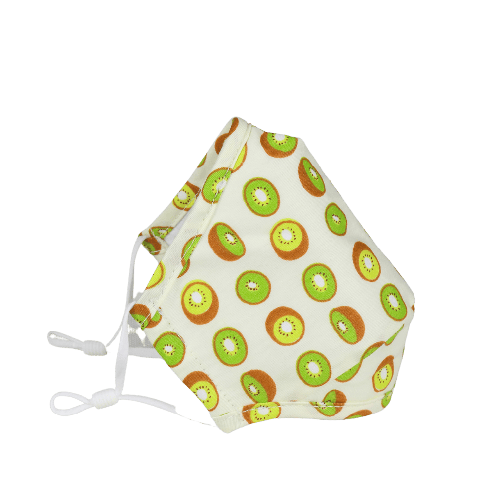 Premium  Child Face Mask Set - 3 Layer 100% Cotton Reusable Face Mask  - Kiwifruit Child Face masks