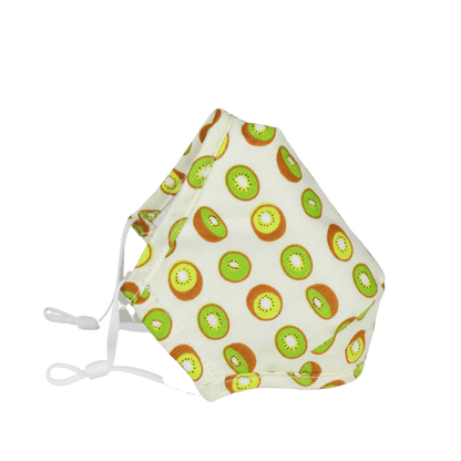 Premium  Child Face Mask Set - 3 Layer 100% Cotton Reusable Face Mask  - Kiwifruit Child Face masks