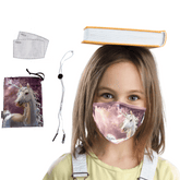 Premium Child Face Mask Set - 3 Layer 100% Cotton Reusable Face Mask  - Unicorn Child Face masks