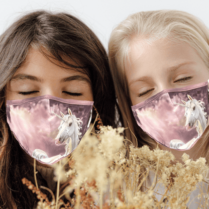 Premium Child Face Mask Set - 3 Layer 100% Cotton Reusable Face Mask  - Unicorn Child Face masks