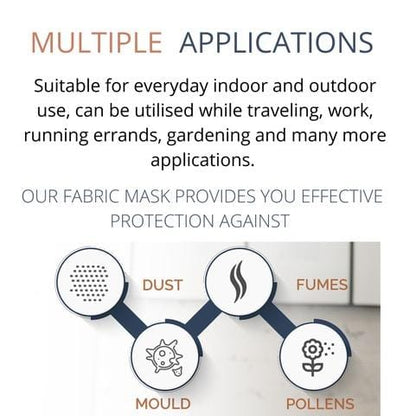 Premium Face Mask Set - 3 Layer 100% Cotton Reusable Face Mask -Black Large Size Face masks