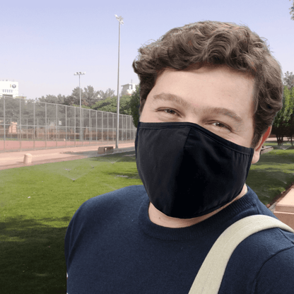 Premium Face Mask Set - 3 Layer 100% Cotton Reusable Face Mask -Black Large Size Face masks