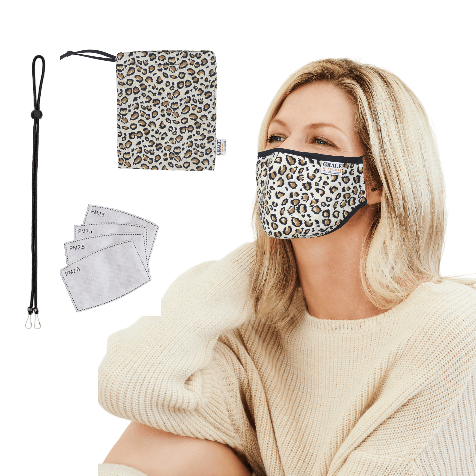 Premium Face Mask Set - 3 Layer 100% Cotton Reusable Face Mask  - Leopard Love Face masks