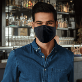 Premium Face Mask Set - 3 Layer 100% Cotton Reusable - Matching bag, lanyard, 4xPM2.5 filters - Black Face masks