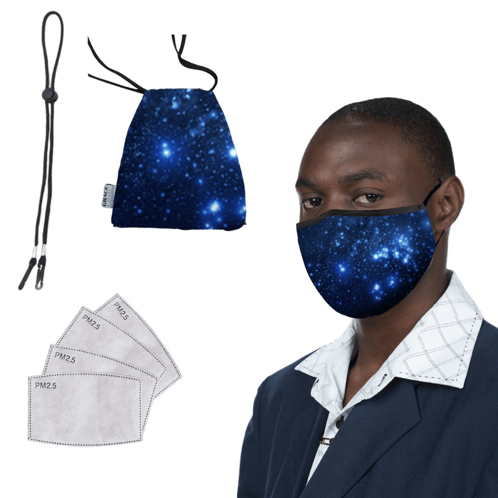 Premium Face Mask Set - 3 Layer Reusable -Galaxy Large Size Face masks