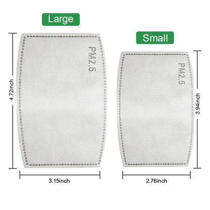Face Mask Filters | Child Size Pm 2.5 Activated Carbon Face Mask Filters | 10 Pack
