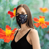 Reusable Fabric  Face Mask - with nose wire, Filter Pocket and two 2.5 Filters- Little Flower Face masks