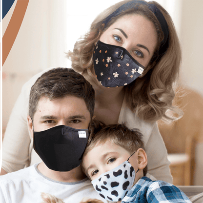 Reusable Fabric  Face Mask - with nose wire, Filter Pocket and two 2.5 Filters- Little Flower Face masks